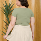 Alora Plus Size Snap Button Rib Knit Top