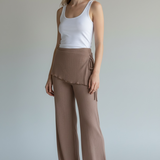 Macy Overwrap Tie Front Texture Knit Pants