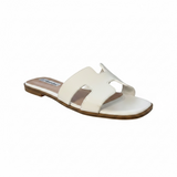 Sleek H-Strap Square Toe Flat Sandals