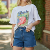 Leah Stretch Denim Shorts with Pockets