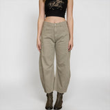 Andy High Waist Barrel Leg Cropped Denim Pants
