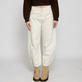 Andy High Waist Barrel Leg Cropped Denim Pants