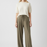 Ines Olive Sleeveless Knit Top & Drawstring Pants Set
