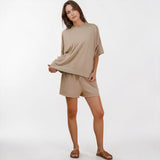 Riley Mineral Washed Knit Top & Short Set