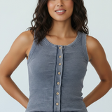 Mindy Lace Trim Mineral Wash Tank Top