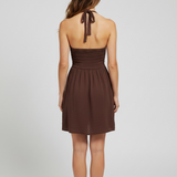 Jenna Ruched Waist Halter Romper