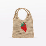 Strawberry Woven Perforated Tote Bag