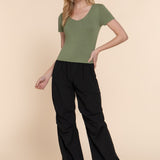 Myra Double Layer Knit Scoop Neck Top