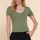 Myra Double Layer Knit Scoop Neck Top
