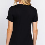 Maxi V-Neck Short Sleeve Pocket Top