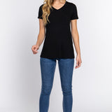 Maxi V-Neck Short Sleeve Pocket Top