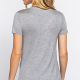 Maxi V-Neck Short Sleeve Pocket Top