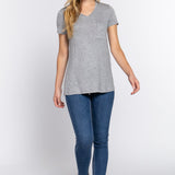 Maxi V-Neck Short Sleeve Pocket Top