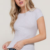 Jaime Fitted Rib Knit Crew Neck Top