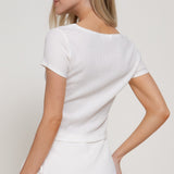 Elsy Beaded Ruched Resort Top