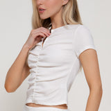 Elsy Beaded Ruched Resort Top