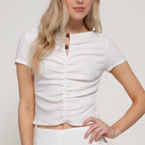 Elsy Beaded Ruched Resort Top