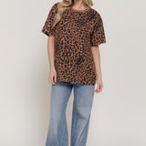 Oversized Cheetah Print Cotton Jersey Tee