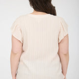 Molly Embroidered Sleeveless Split Neck Top