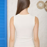 Henley Sleeveless Button Down Knit Tank Top