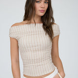 Mae Stripe Off The Shoulder Top