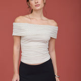 Sophia Off-the-Shoulder Polka Dot Top