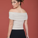 Sophia Off-the-Shoulder Polka Dot Top