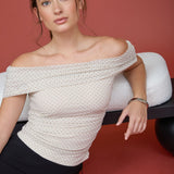 Sophia Off-the-Shoulder Polka Dot Top