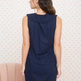 Sailor Tie Strap Sleeveless Linen Blend Mini Dress